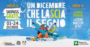Immagine Regione Lombardia. Free Skipass e super promo lezioni Maestri di Sci per Under 16